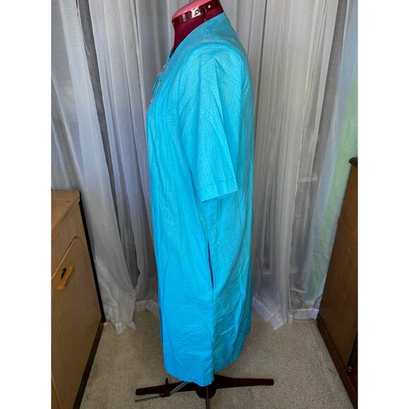 house dress duster embroidered collar pink - Picture 7 of 11